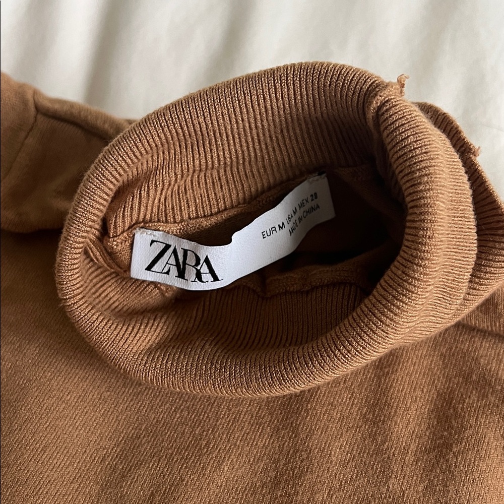 Zara Camel High-Neck Top